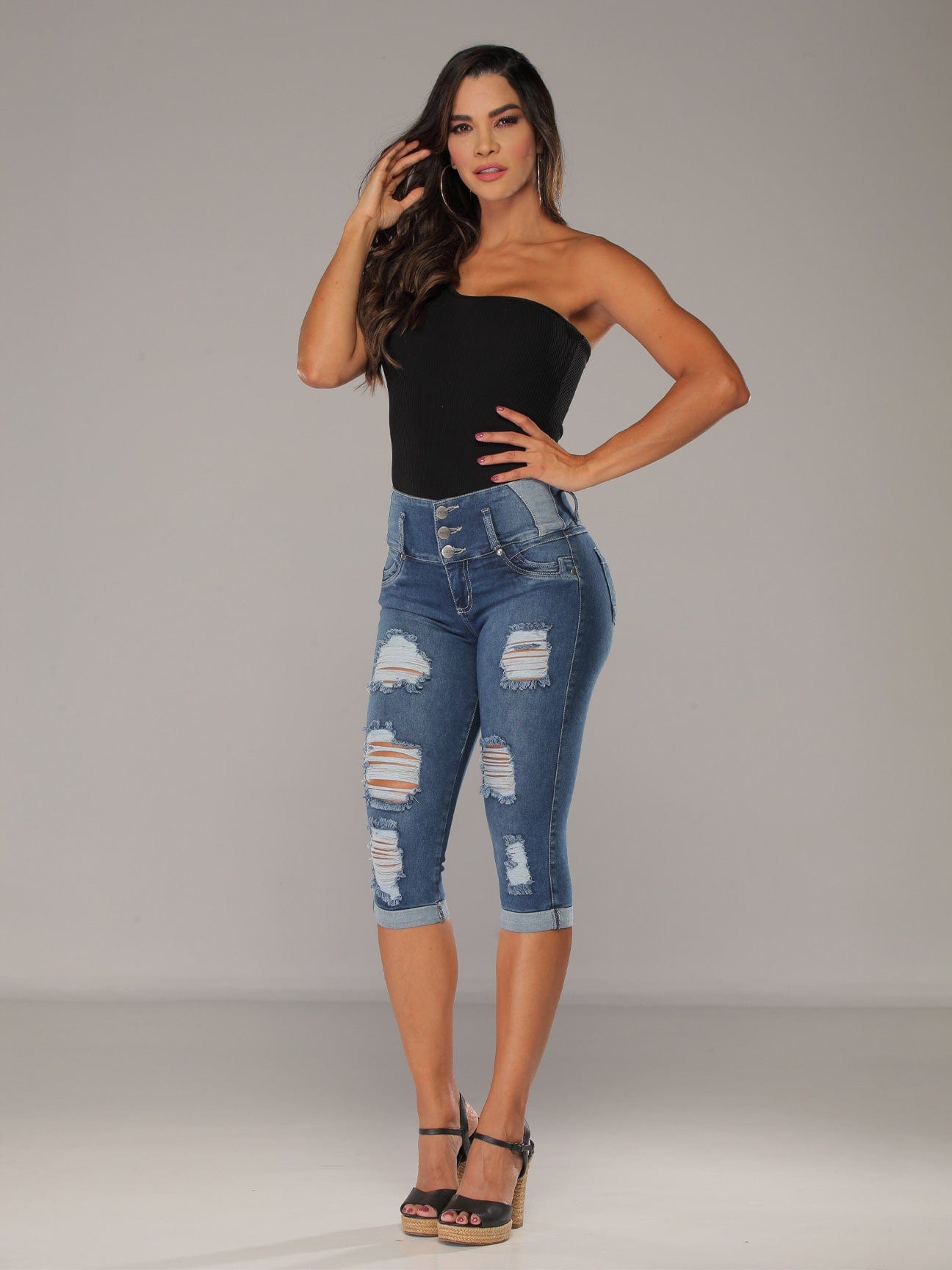 Sunrise Butt Lift Jean Capris - Style 14175