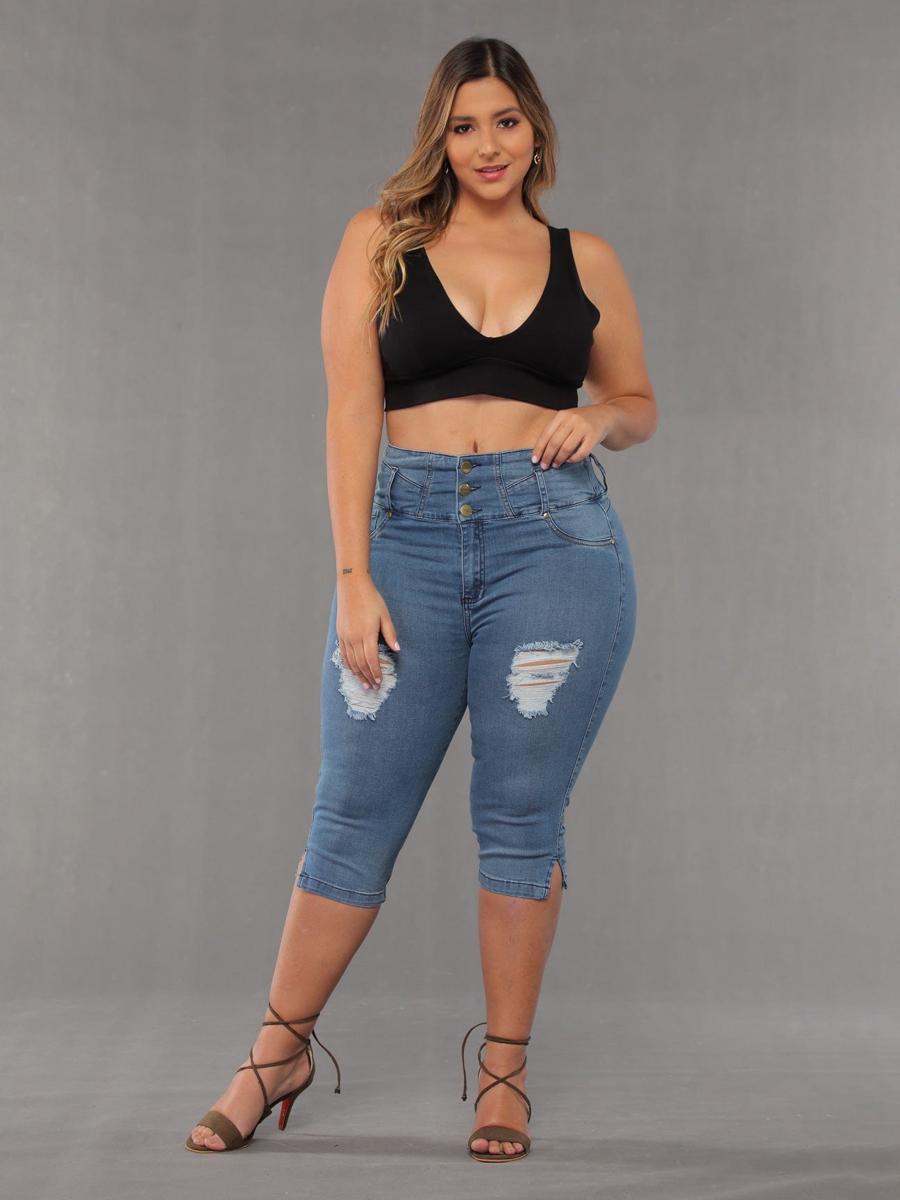 Sugar Butt Lift Capri Jeans - Style 14187