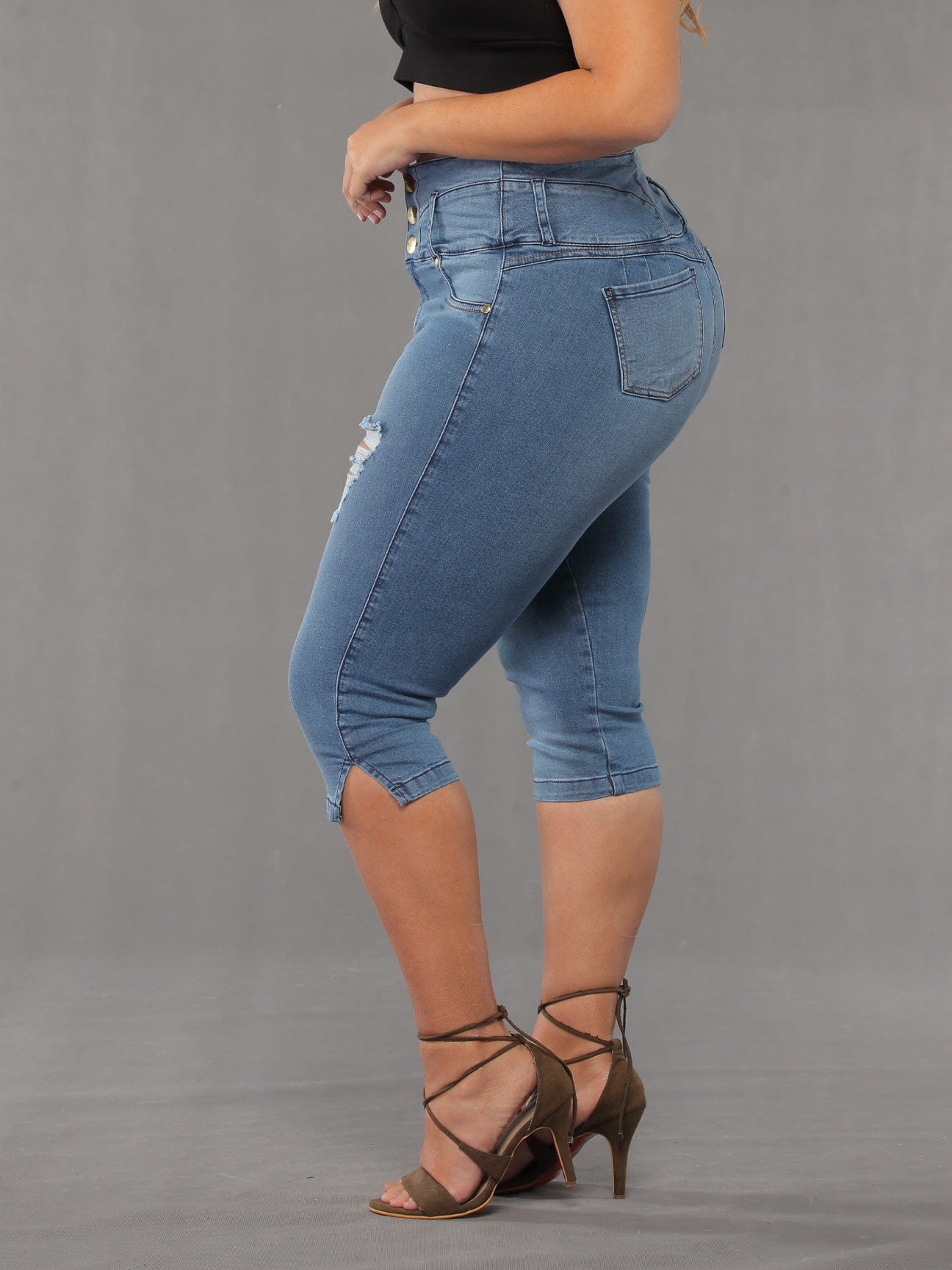 Sugar Butt Lift Capri Jeans - Style 14187