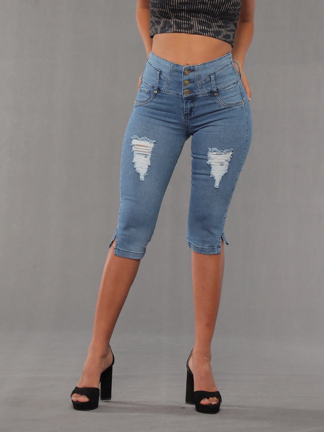 Sugar Butt Lift Capri Jeans - Style 14187
