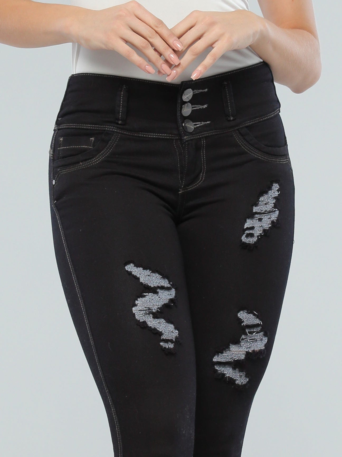 Fioletowe Jeansy Modelujące Pośladki CB4011