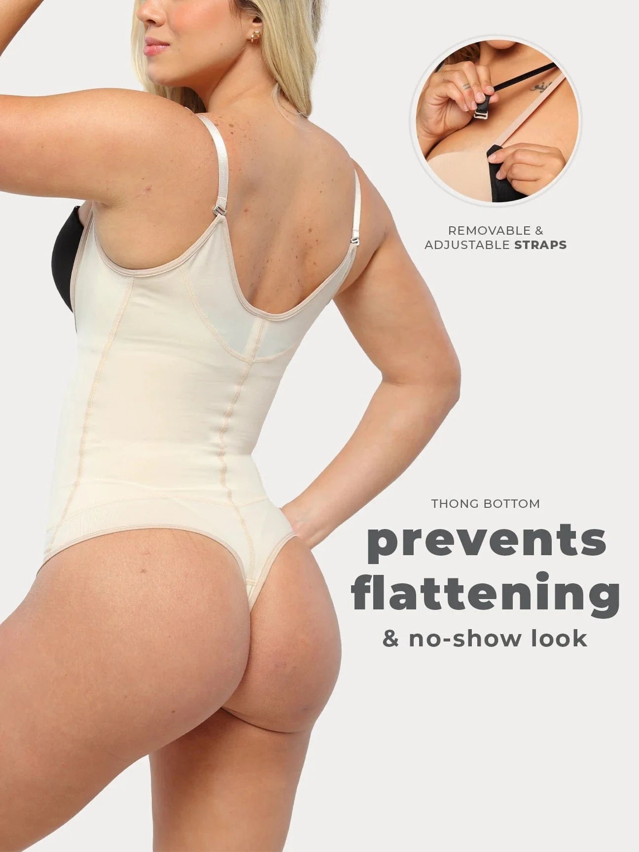 Gładki body z stringami 8052