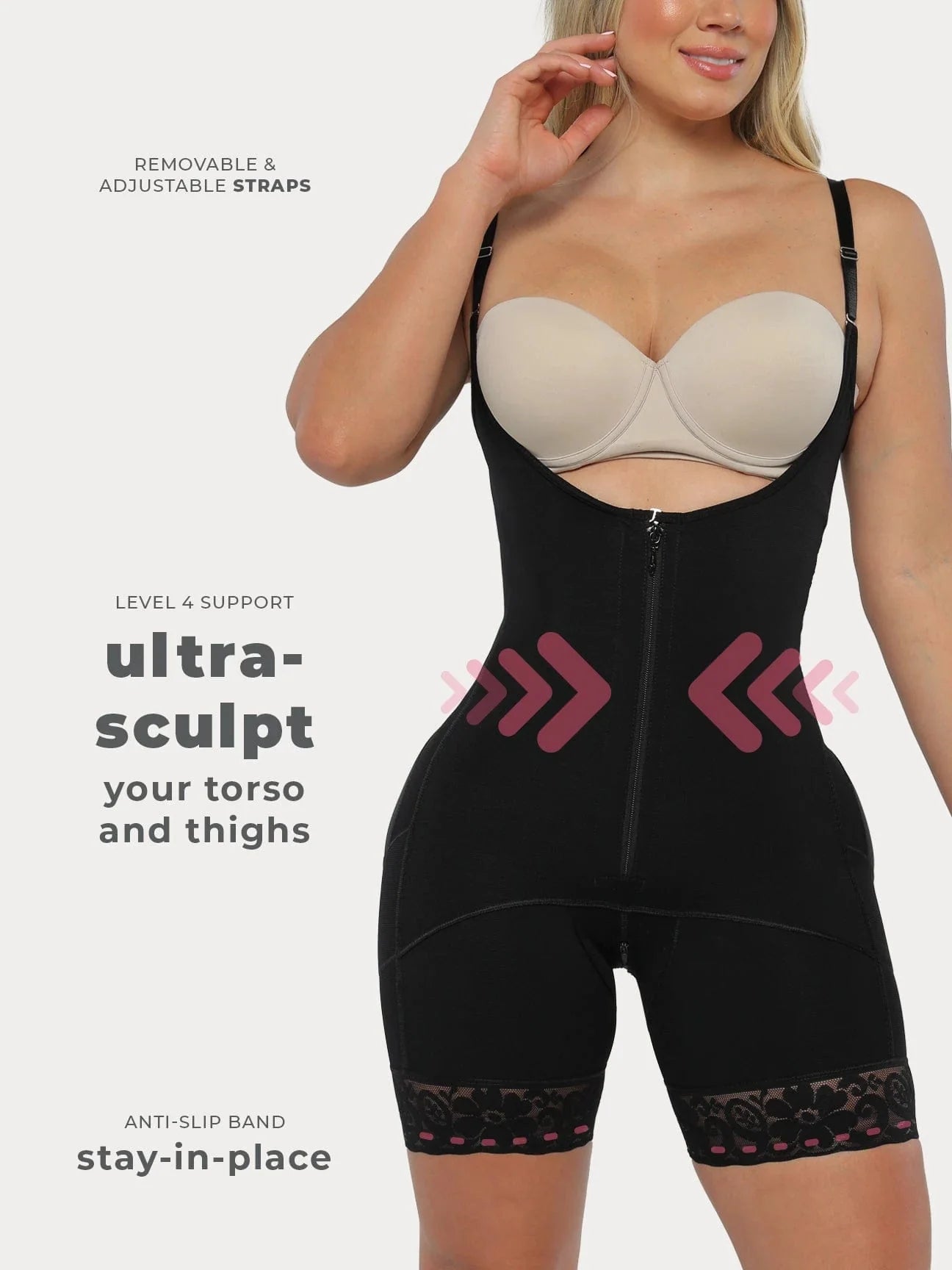 Ultra-Sculpt Faja z Zipperem i Okrągłym Podniesieniem Model CB451
