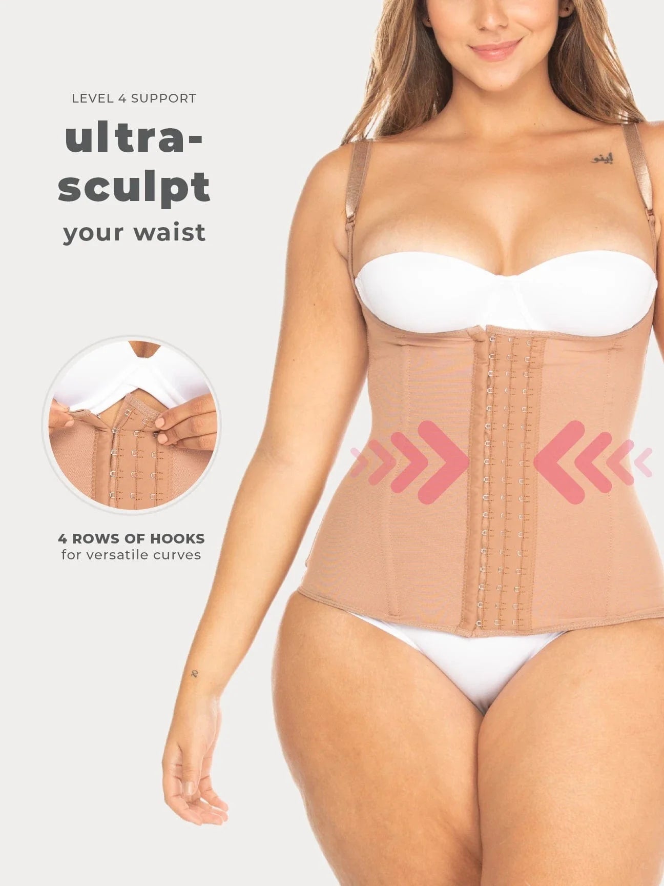 Kamizelka wyszczuplająca talię NS173 Ultra-Sculpt z zapięciem na haczyki