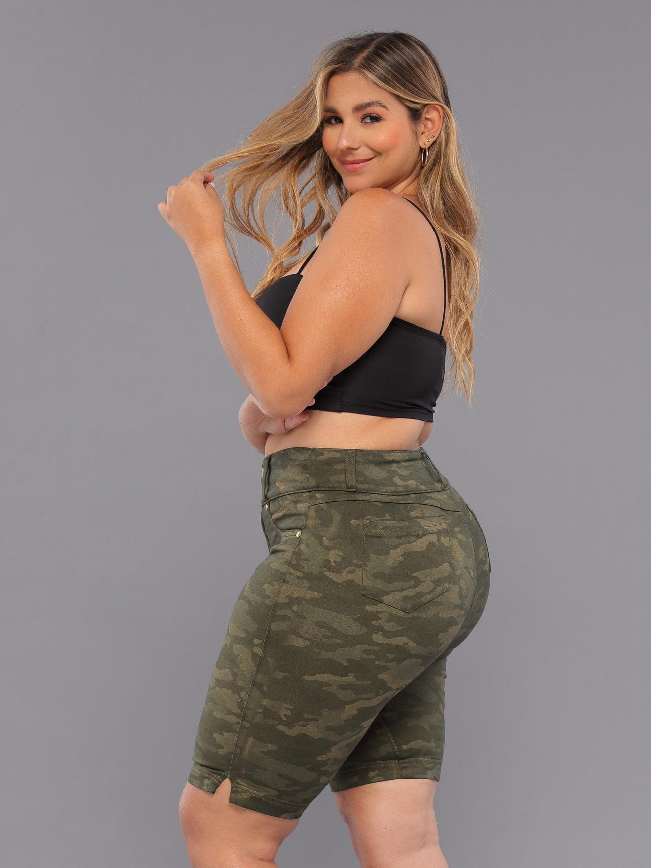 Bermuda Shorts for Girls - Soldier Style with Butt Lift 14216
