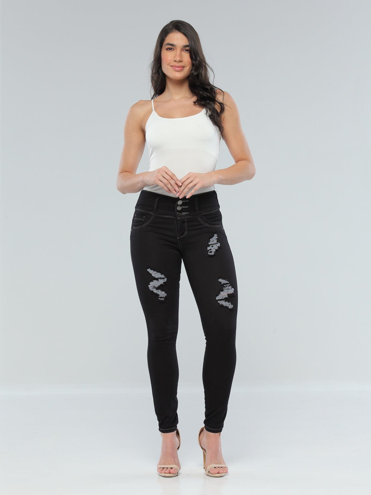Fioletowe Jeansy Modelujące Pośladki CB4011