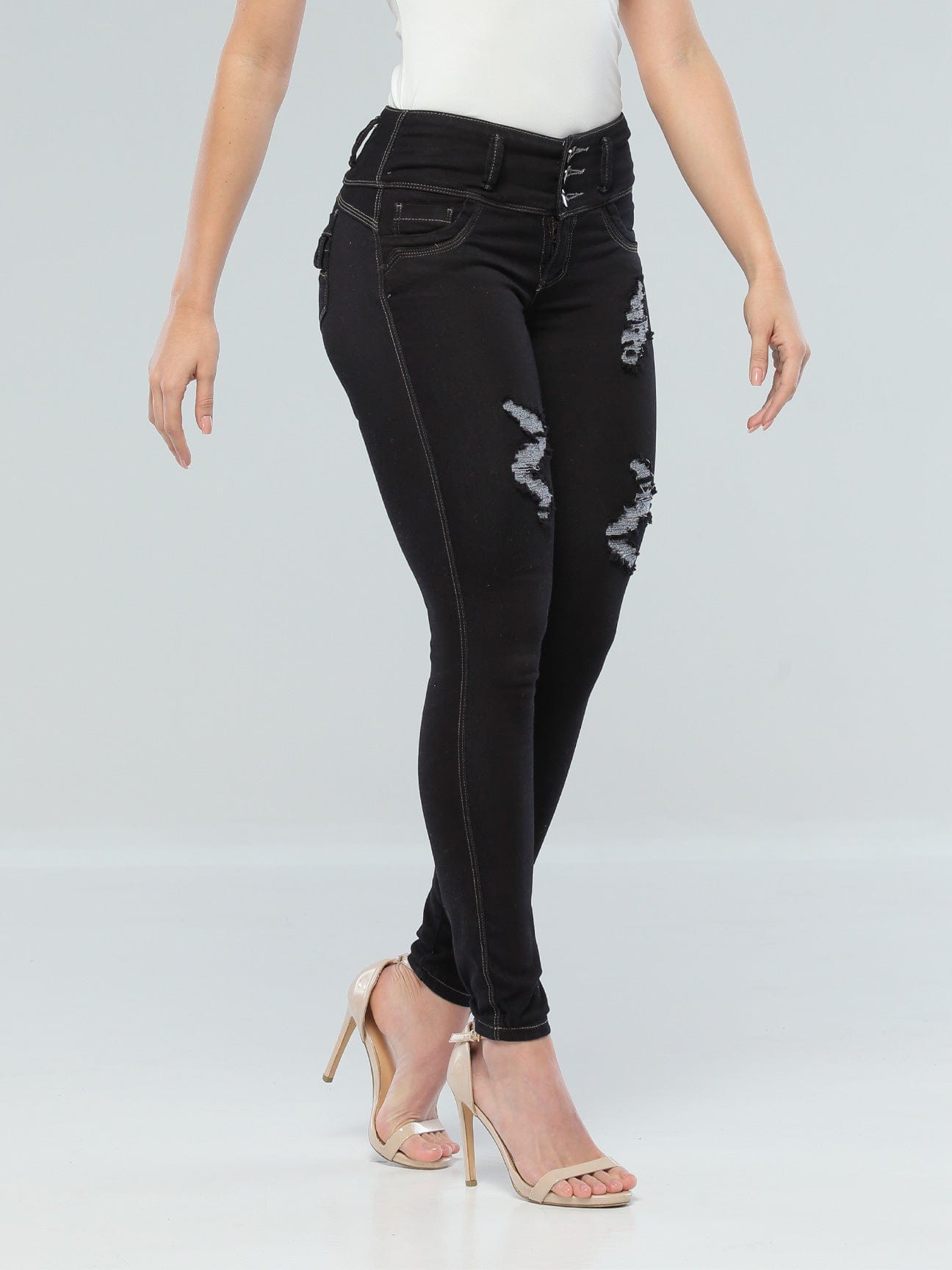 Fioletowe Jeansy Modelujące Pośladki CB4011