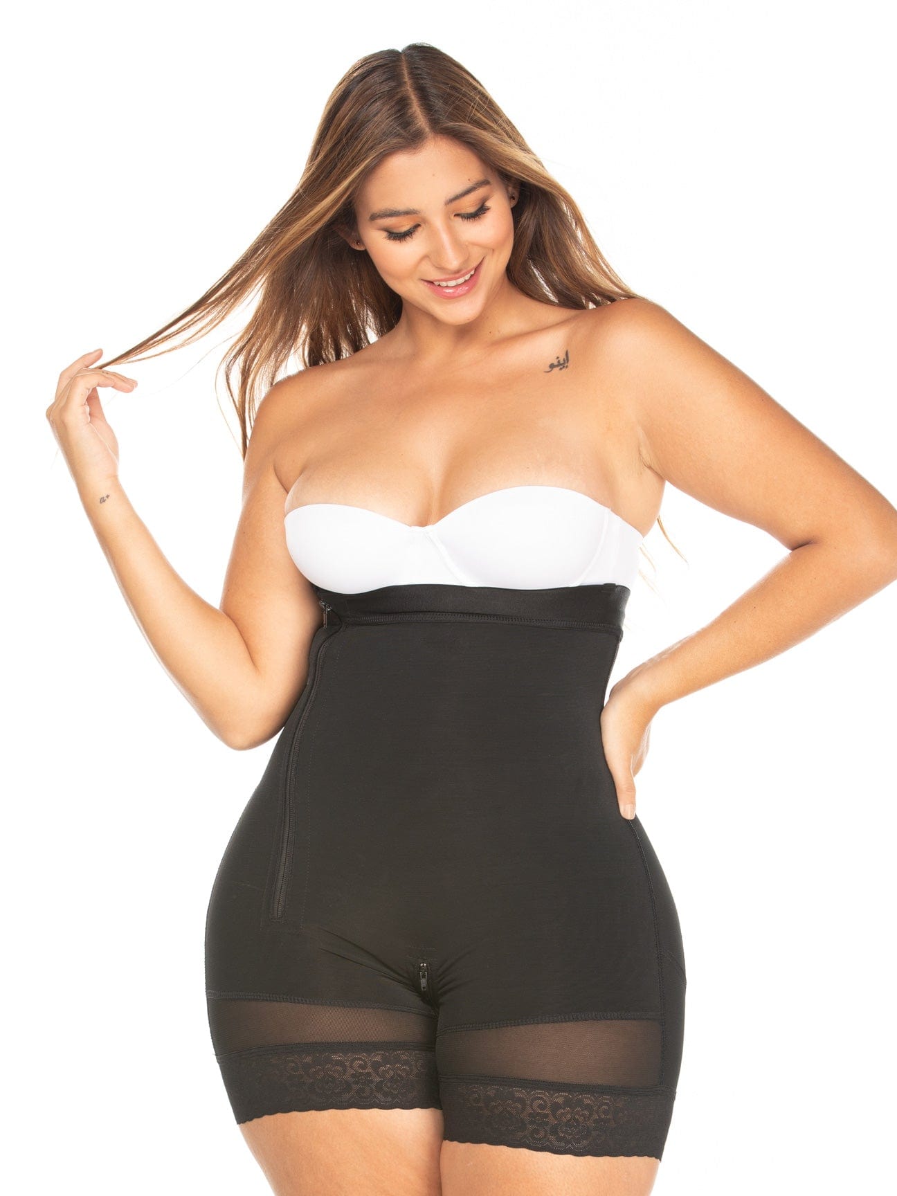 Modelująca faja bez ramiączek z bocznym zamkiem NS068