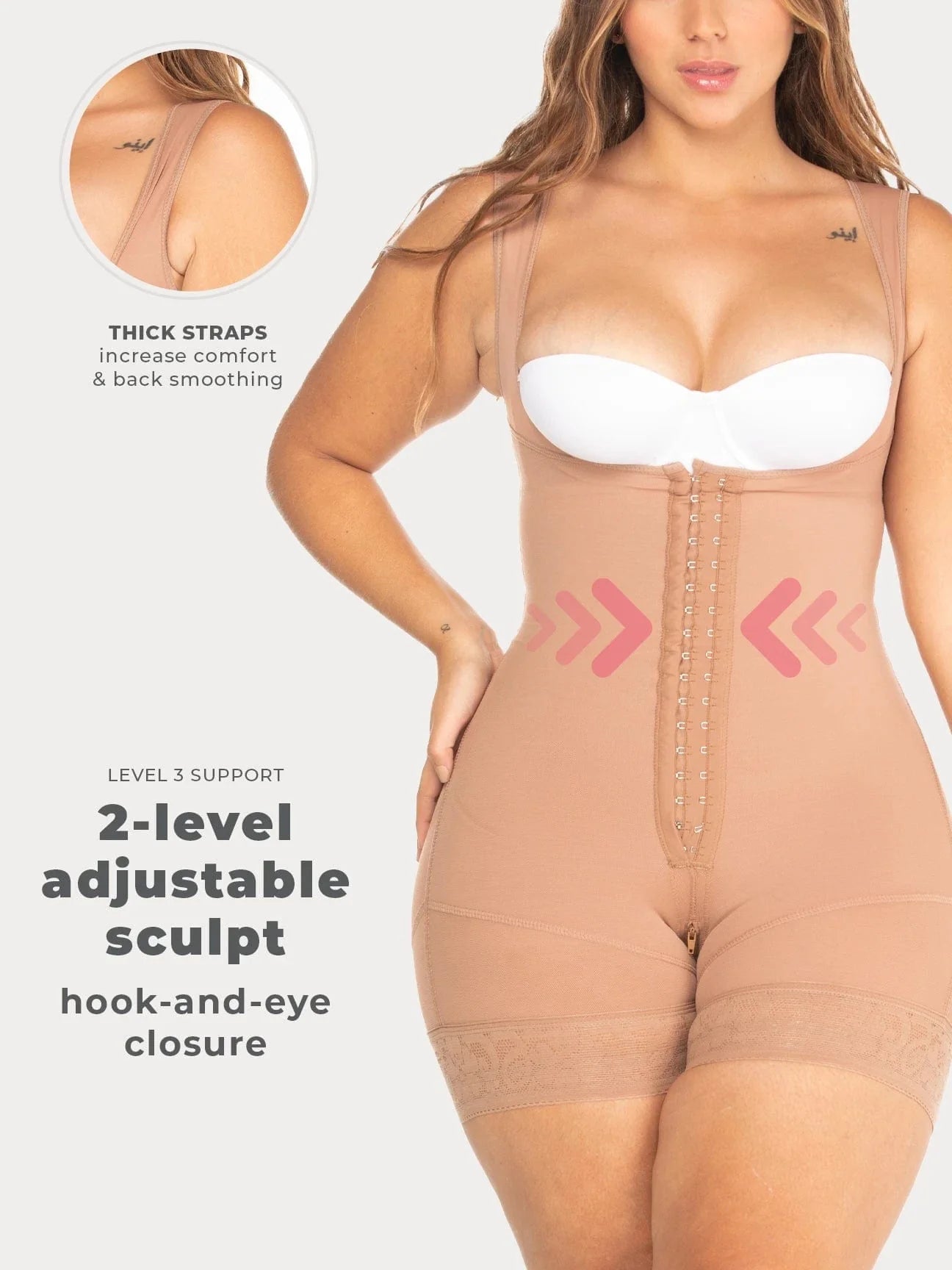 Modelująca Faja z Hakami i Szerokimi Ramiączkami NS049