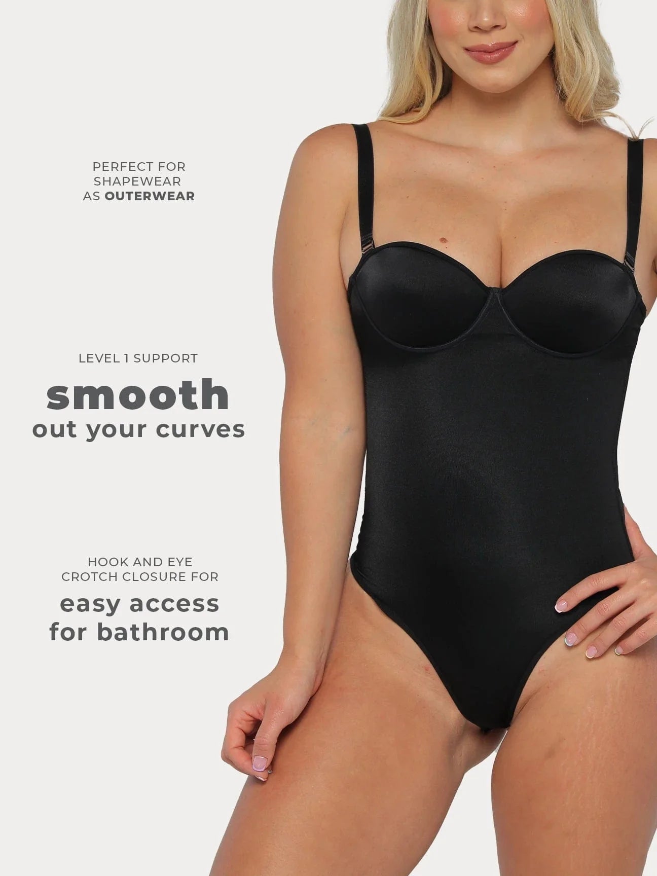 Smooth Bustier Bodysuit with Thong NS507